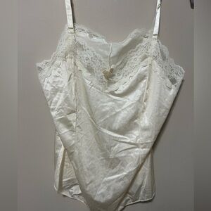 Elegant Cream Lace Trim Camisole